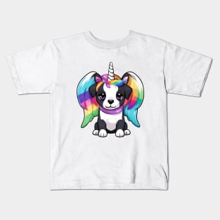 Cute Rainbow Unicorn Puppy Dog Kids T-Shirt